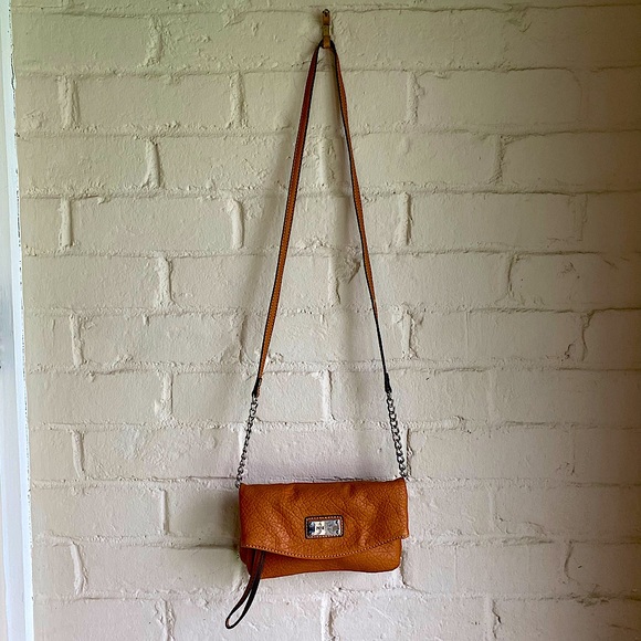 Nine West tan faux leather small crossbody purse - Picture 1 of 15